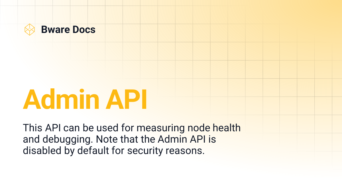 Admin API | Bware Docs